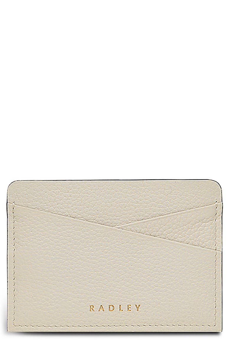 Radley Alpha Road Small Leather Card Holder, Main, color, Chalk