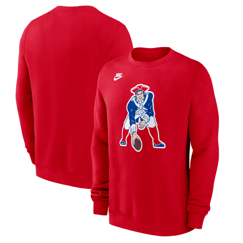 Men's Nike Red New England Patriots Pat Patriot Club Sweatshirt