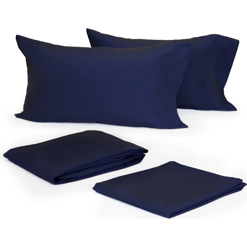 Modern Living Cotton Sateen Sheet Set In Evening Blue
