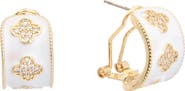 Juvell Pavé Clover Hoop Earrings