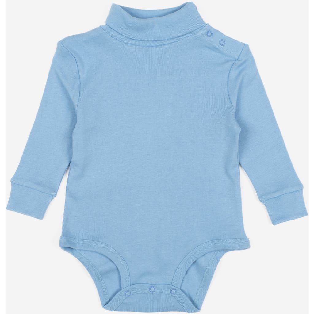 Leveret Baby Turtleneck Bodysuit, Cotton Long Sleeve In Blue