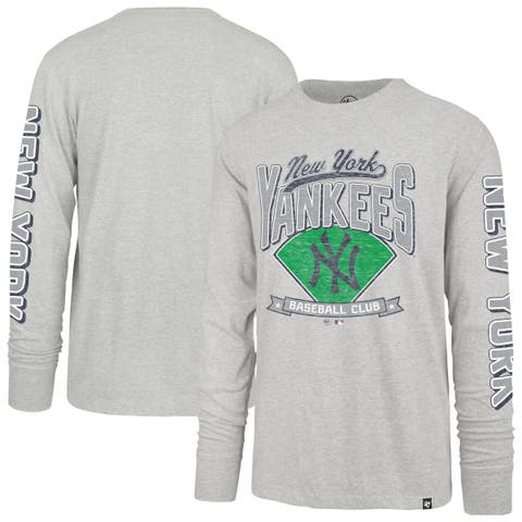 Men's '47 Gray New York Yankees Fair Ball Franklin Long Sleeve T-Shirt