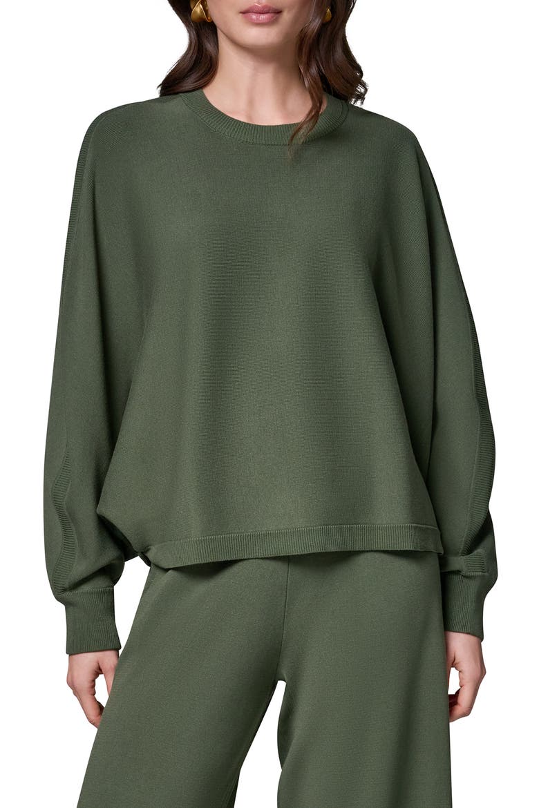 Dolman Sleeve Milano Knit Sweater, Main, color, VERDE