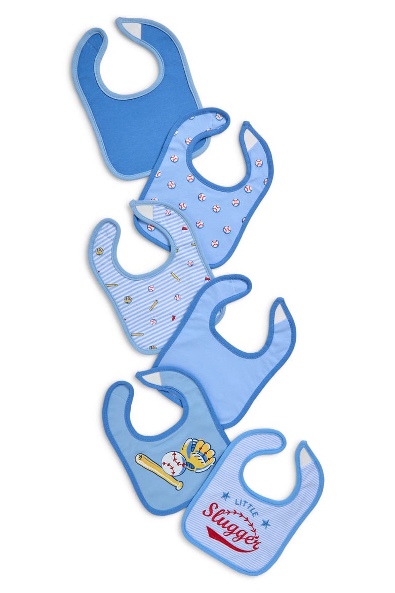 6-Pack Assorted Home Run Bibs, Main, color, BLUE