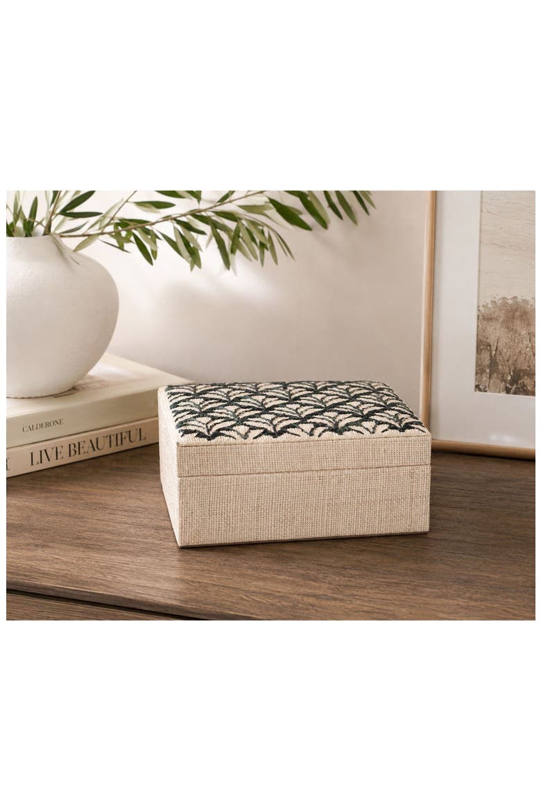 Canaria Petals Decorative Box, Alternate, color, BEIGE/ BLACK