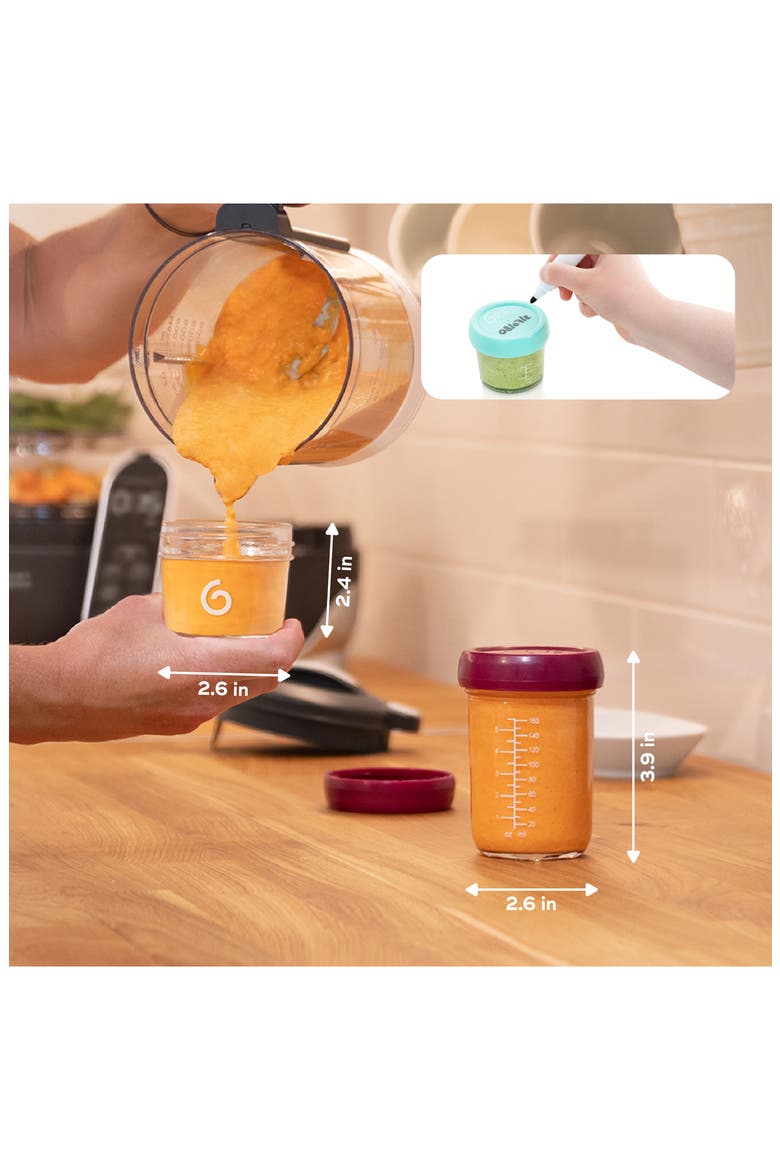 Babybols 4 4-Ounce & 4 8-Ounce Glass Jar Baby Food Storage Container Set, Alternate, color, MULTI