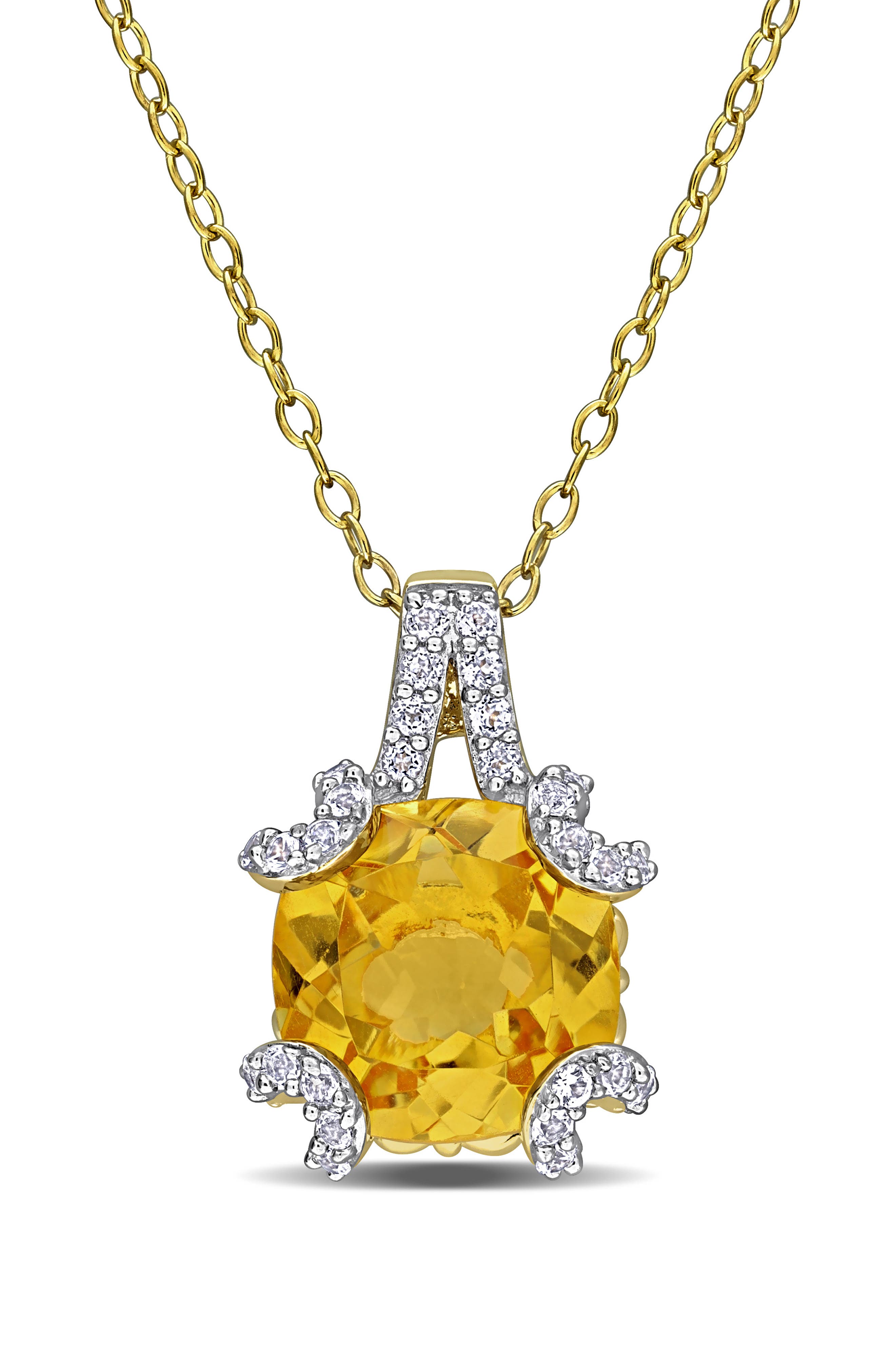 DELMAR White Topaz & Semiprecious Stone Pendant Necklace