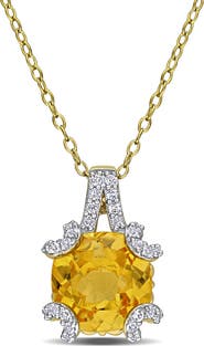 DELMAR White Topaz & Semiprecious Stone Pendant Necklace