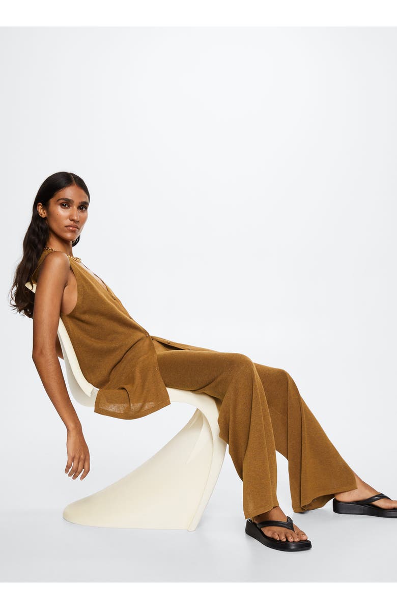 MANGO Oversize Button Front Sweater Vest, Alternate, color,