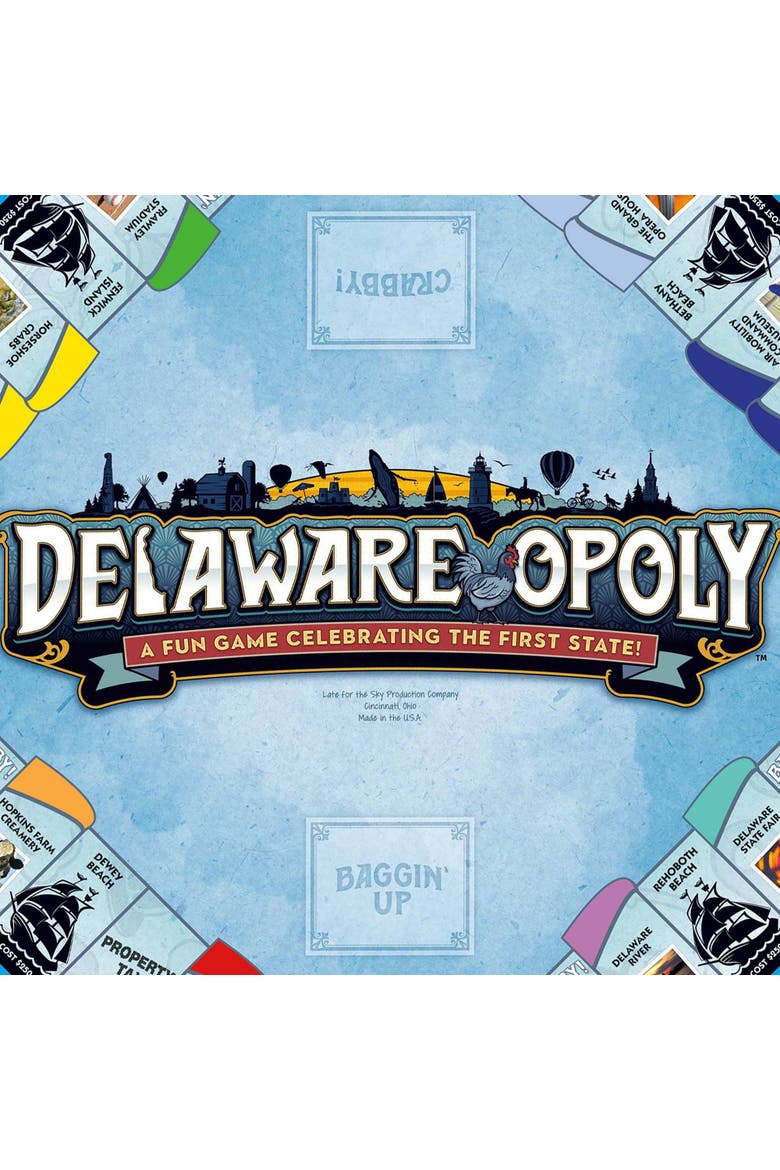 Delaware Opoly Board Game, Alternate, color, Multicolored