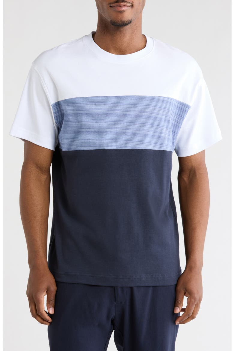 Stripe Knit T-Shirt, Main, color, WHITE