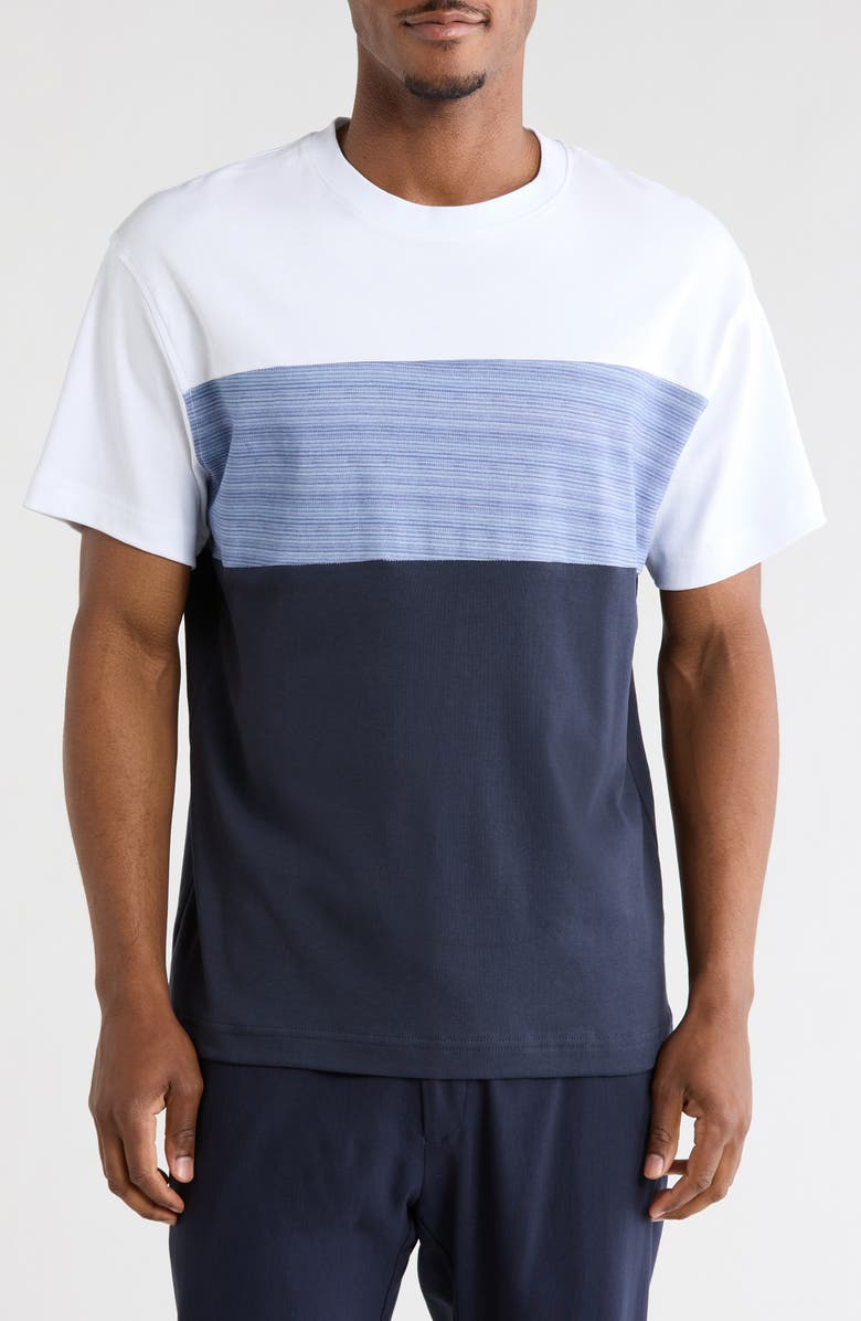 DENIM AND FLOWER Stripe Knit T-Shirt, Main, color, White