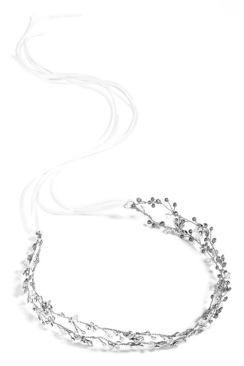 Gia Double Banded Halo Headpiece, Alternate, color, SILVER