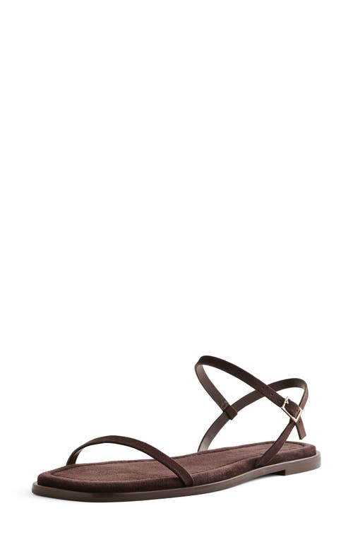 Reformation Lake Flat Sandal In Espresso Suede
