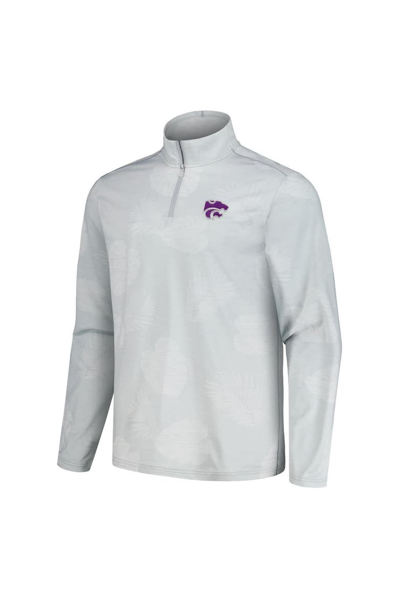 Men's Tommy Bahama Gray Kansas State Wildcats Delray Frond IslandZone Half-Zip Jacket, Alternate, color, Gray