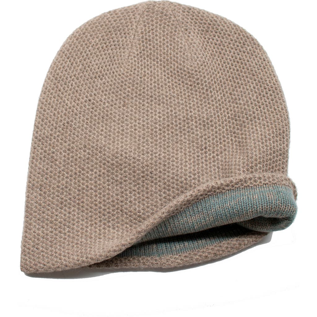 Portolano Cashmere Reversible Slouchy Hat In Brown