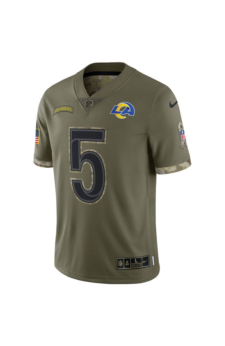 Nike Men's Nike Jalen Ramsey Olive Los Angeles Rams 2022 Salute To Service Limited Jersey, Alternate, color, 