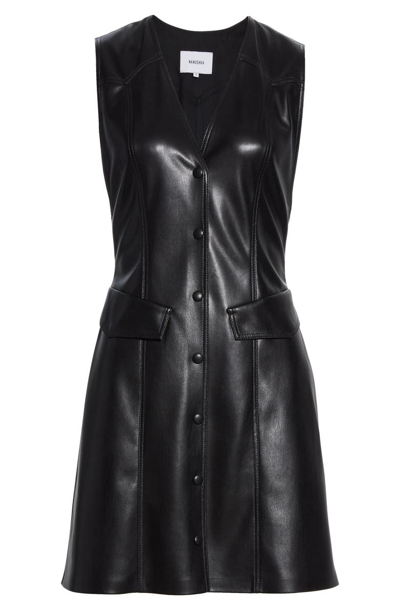 Nanushka Menphi Vegan Leather A-Line Minidress, Alternate, color, 