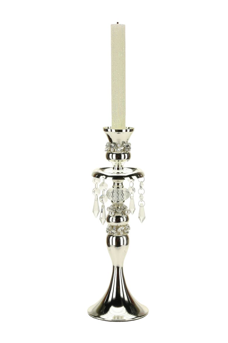 Jeweled Hanging Crystal Pedestal, Small, Main, color, Silver