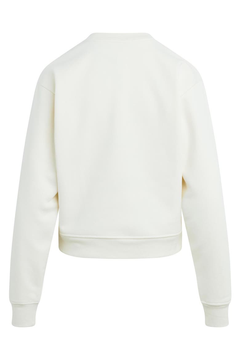 Collegiate Cotton Blend Sweatshirt, Alternate, color, GARDENIA/ RASPBERRY