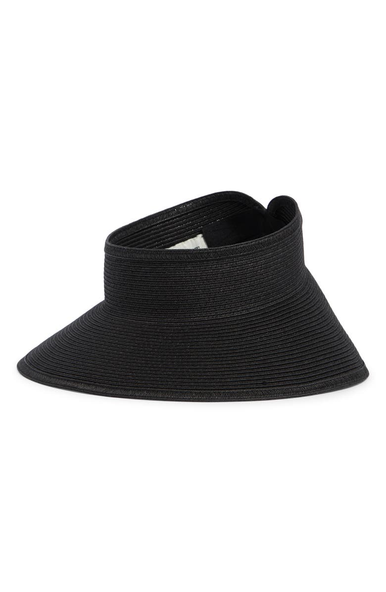 San Diego Hat Packable Straw Visor, Main, color, Black