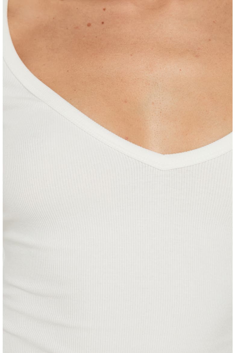 Baseline Rib V-Neck Tee, Alternate, color, WHITE