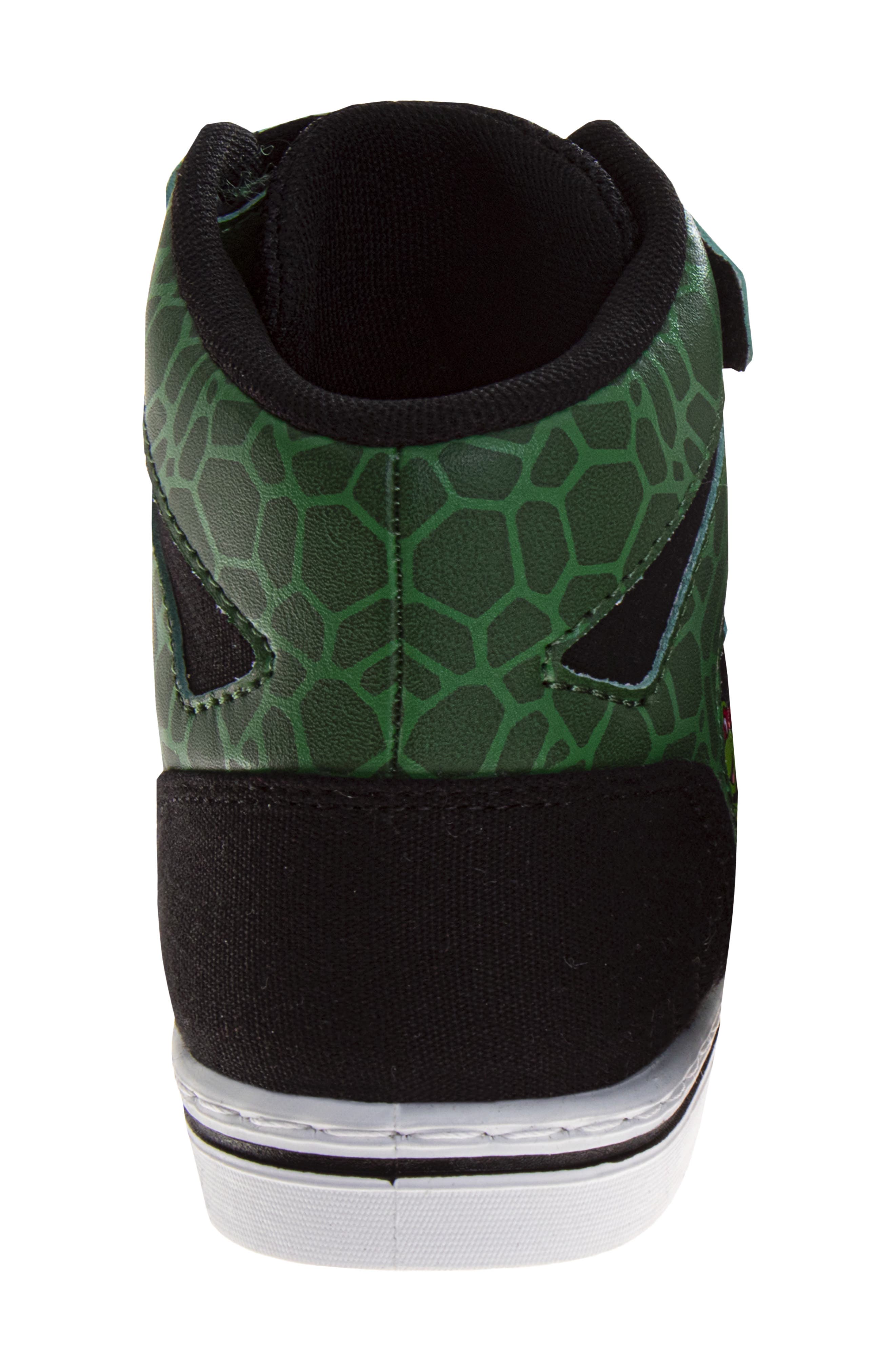JOSMO Kids' Teenage Mutant Ninja Turtles High Top Canvas Sneaker, Alternate, color, Green/ Black