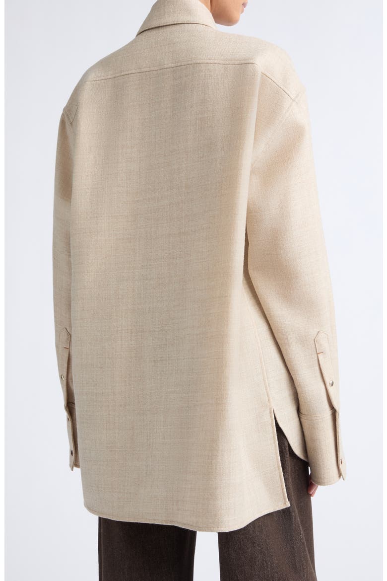 Tess Wool Asymmetric Shirt, Alternate, color, RYE
