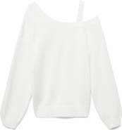 MANGO TEEN Off the Shoulder Cotton Sweater