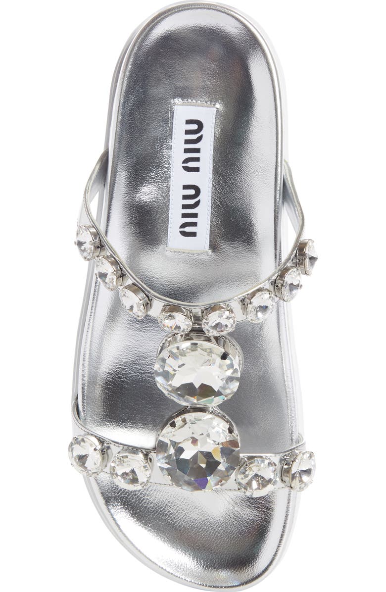 Miu Miu Embellished Slide Sandal, Alternate, color,