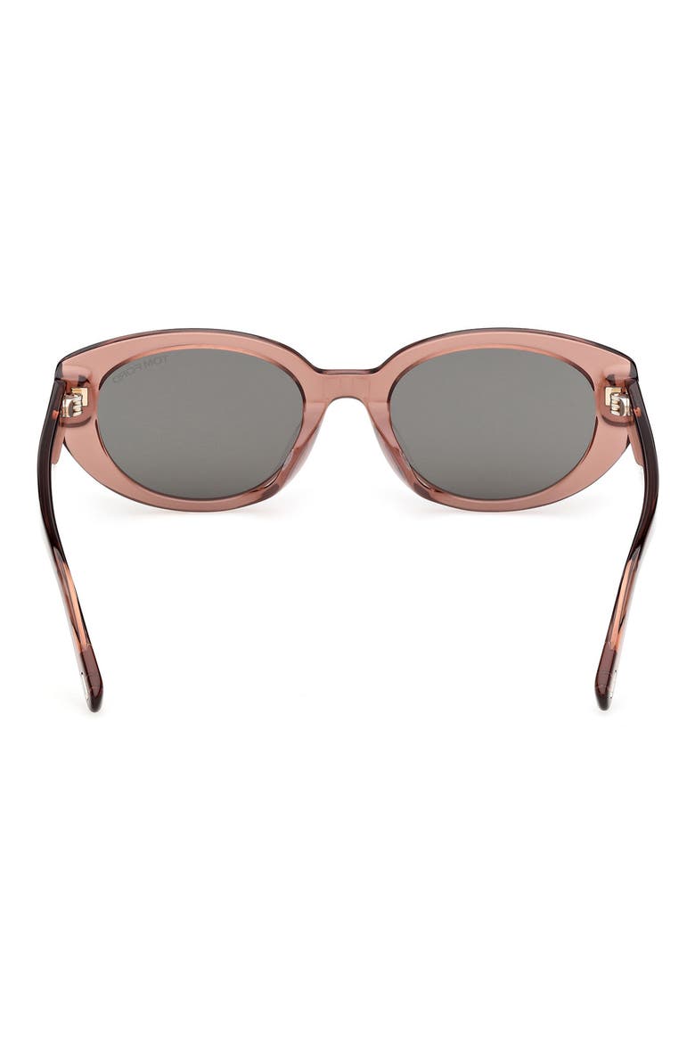 54mm Oval Sunglasses, Alternate, color, SHINY DARK BROWN / SMOKE