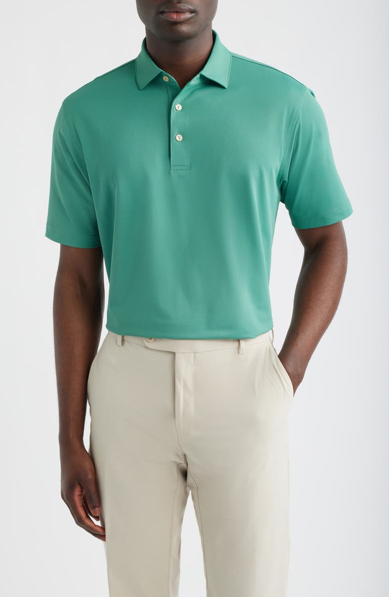 Peter Millar Solid Performance Piqué Polo, Main, color, Snow Pea