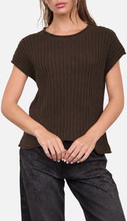 Blu Pepper Short Sleeve Ribbed Sweater