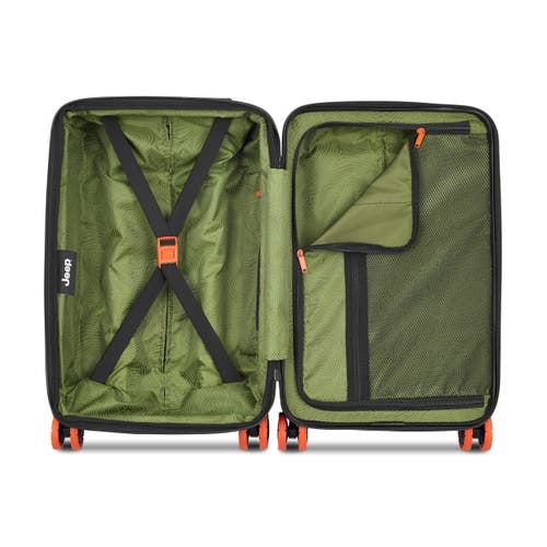 Jeep Jh002b Carry-on 19 Inch Hardside Expandable Luggage With Spinner Wheels In Black
