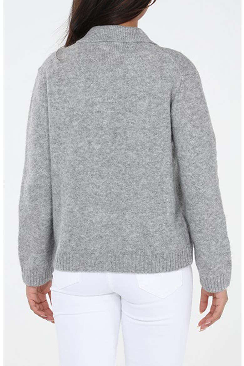 Collared Sweater Jacket, Alternate, color, GREY