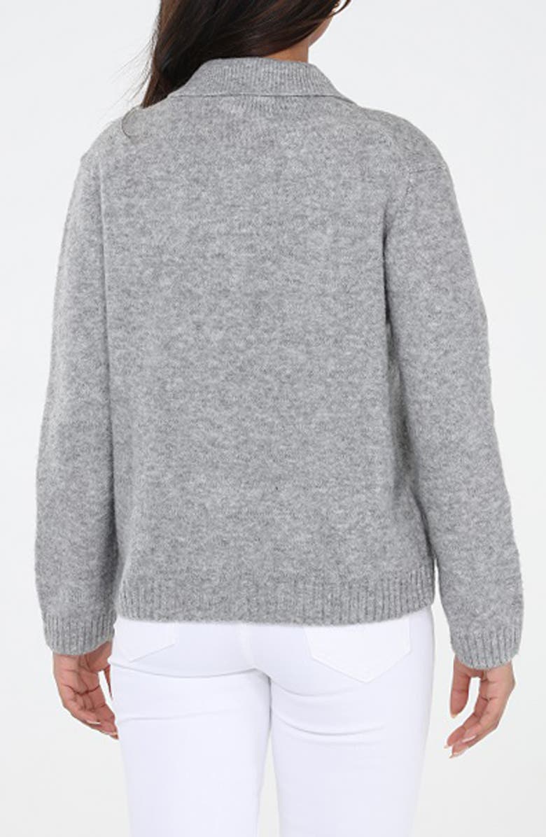 RAIN AND ROSE Collared Sweater Jacket, Alternate, color, Grey