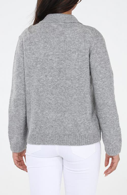 Rain And Rose Collared Sweater Jacket In Animal Print