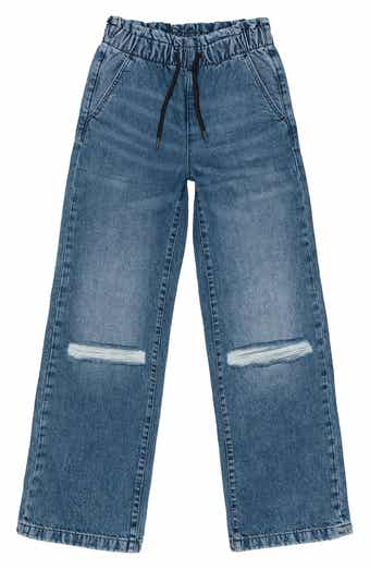 Joe's Kids' Mia Distressed Wide Leg Pull-On Jeans
