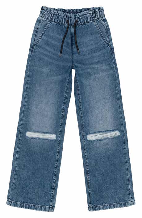 Joe's Kids' Mia Distressed Wide Leg Pull-On Jeans