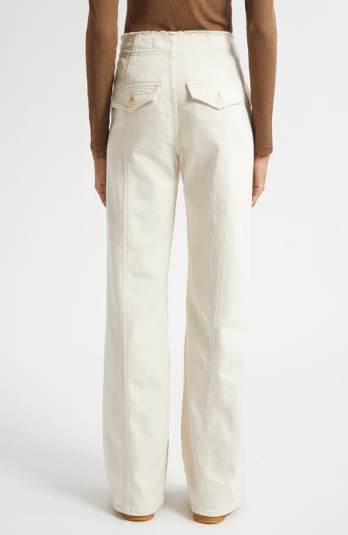 Veronica Beard Crosbie Seamed High Waist Wide Leg Jeans In White