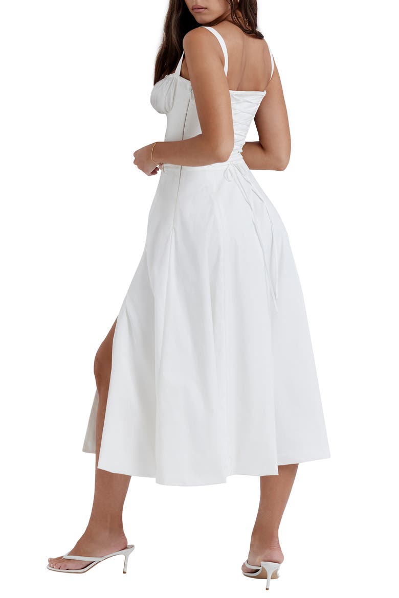 Carmen Bustier Sundress, Alternate, color, WHITE