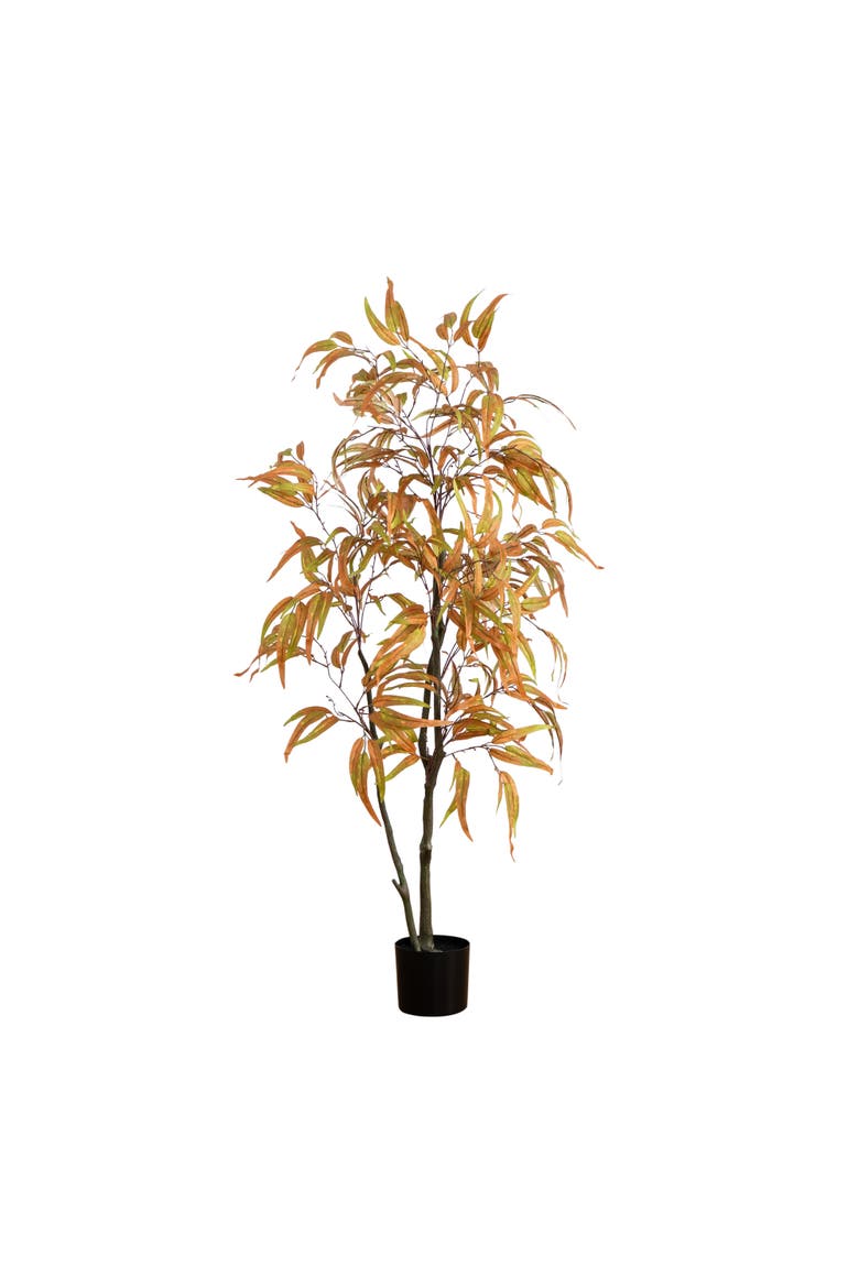 5-ft Autumn Wispy Eucalyptus Artificial Fall Tree, Main, color, Orange