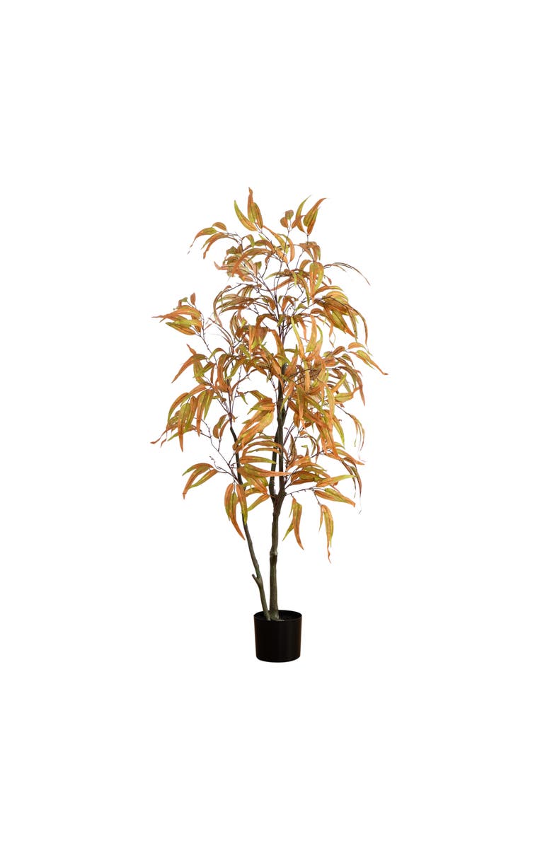 NEARLY NATURAL 5-ft Autumn Wispy Eucalyptus Artificial Fall Tree, Main, color, Orange