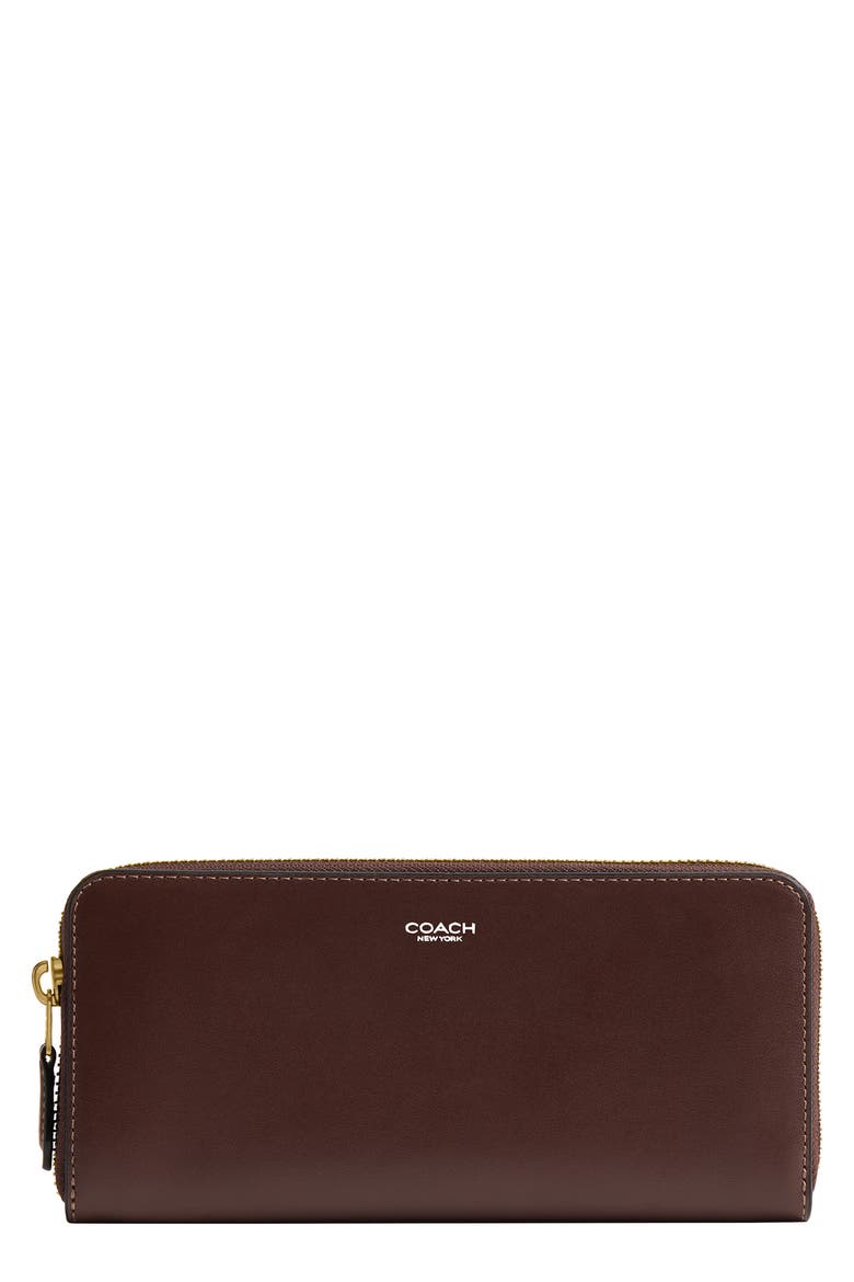 Refined Calf Leather New York Zip Wallet, Main, color, MAPLE