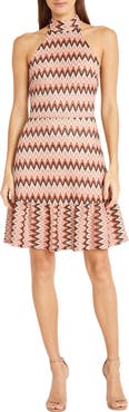 Donna Morgan Halter Peplum Hem Dress
