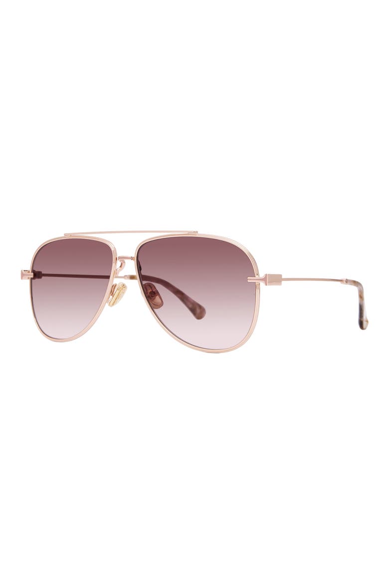 Top Shelf 59mm Gradient Aviator Sunglasses, Alternate, color, ROSE GOLD / ROSE GRADIENT