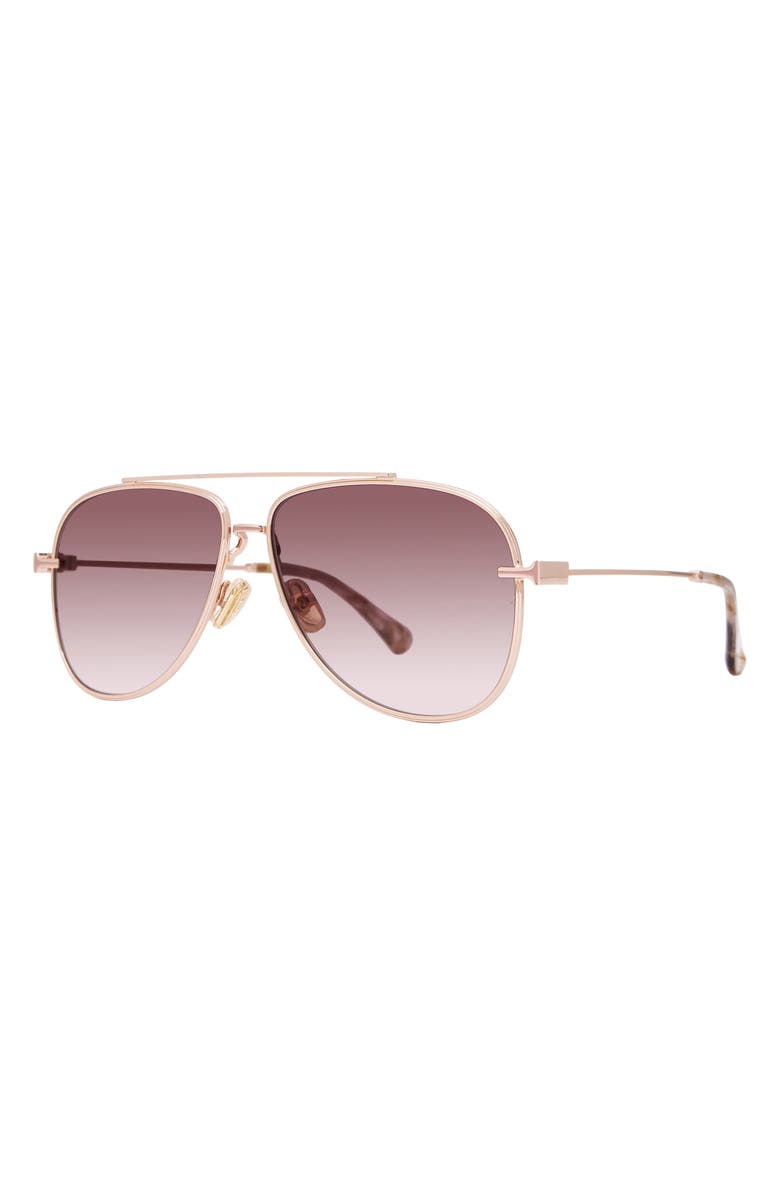 DEZI Top Shelf 59mm Gradient Aviator Sunglasses, Alternate, color, Rose Gold / Rose Gradient