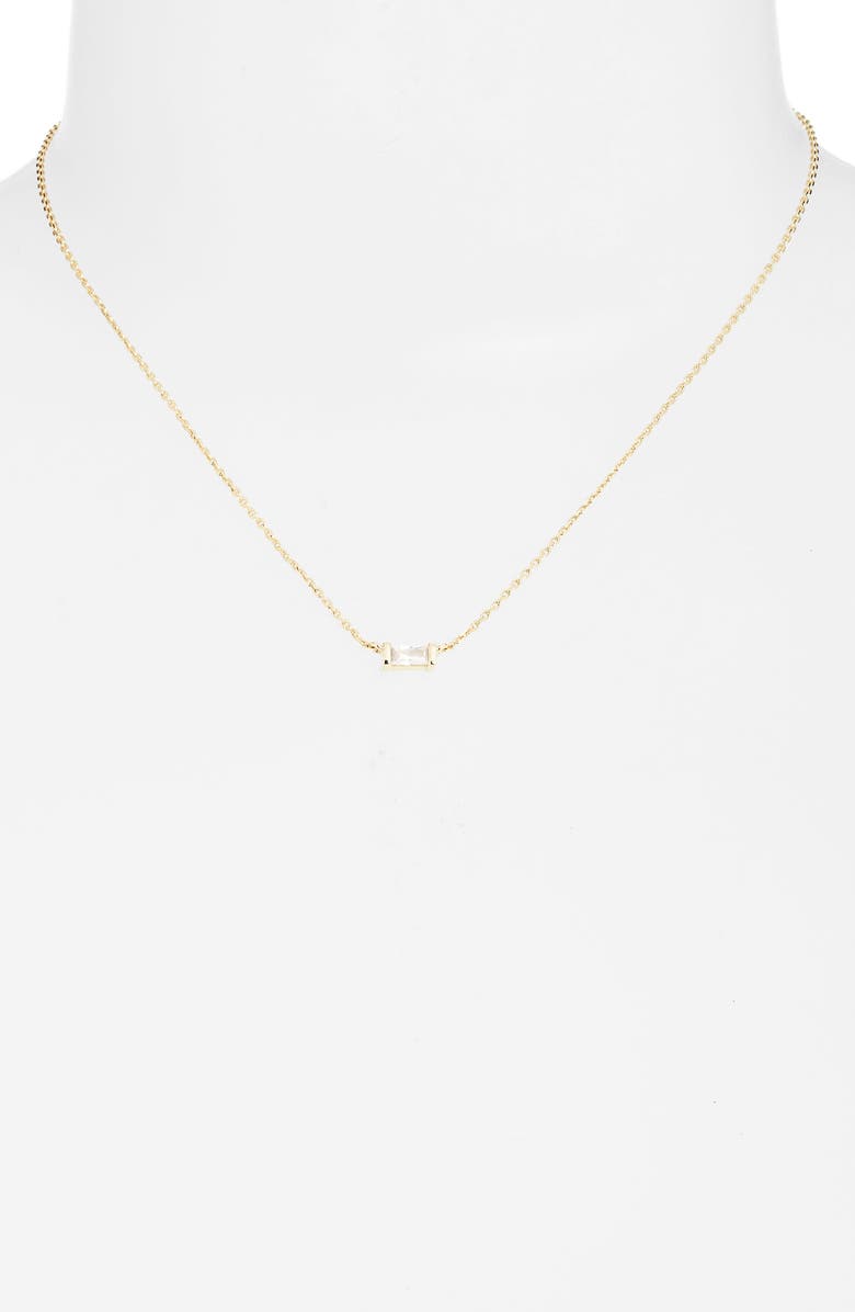Kendra Scott Juliette Cubic Zirconia Pendant Necklace, Alternate, color, Gold White Crystal