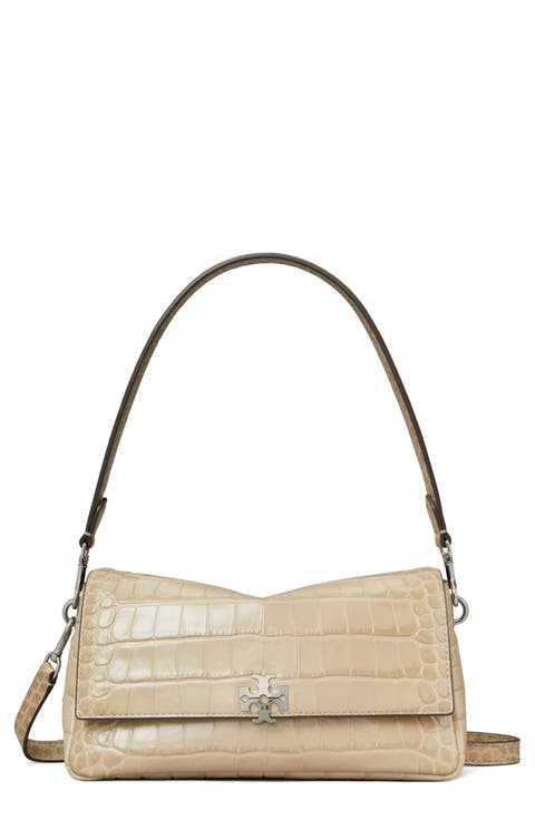 Small Charlie Croc Embossed Shoulder Bag