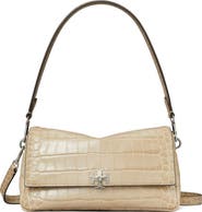 Tory Burch Small Charlie Croc Embossed Shoulder Bag